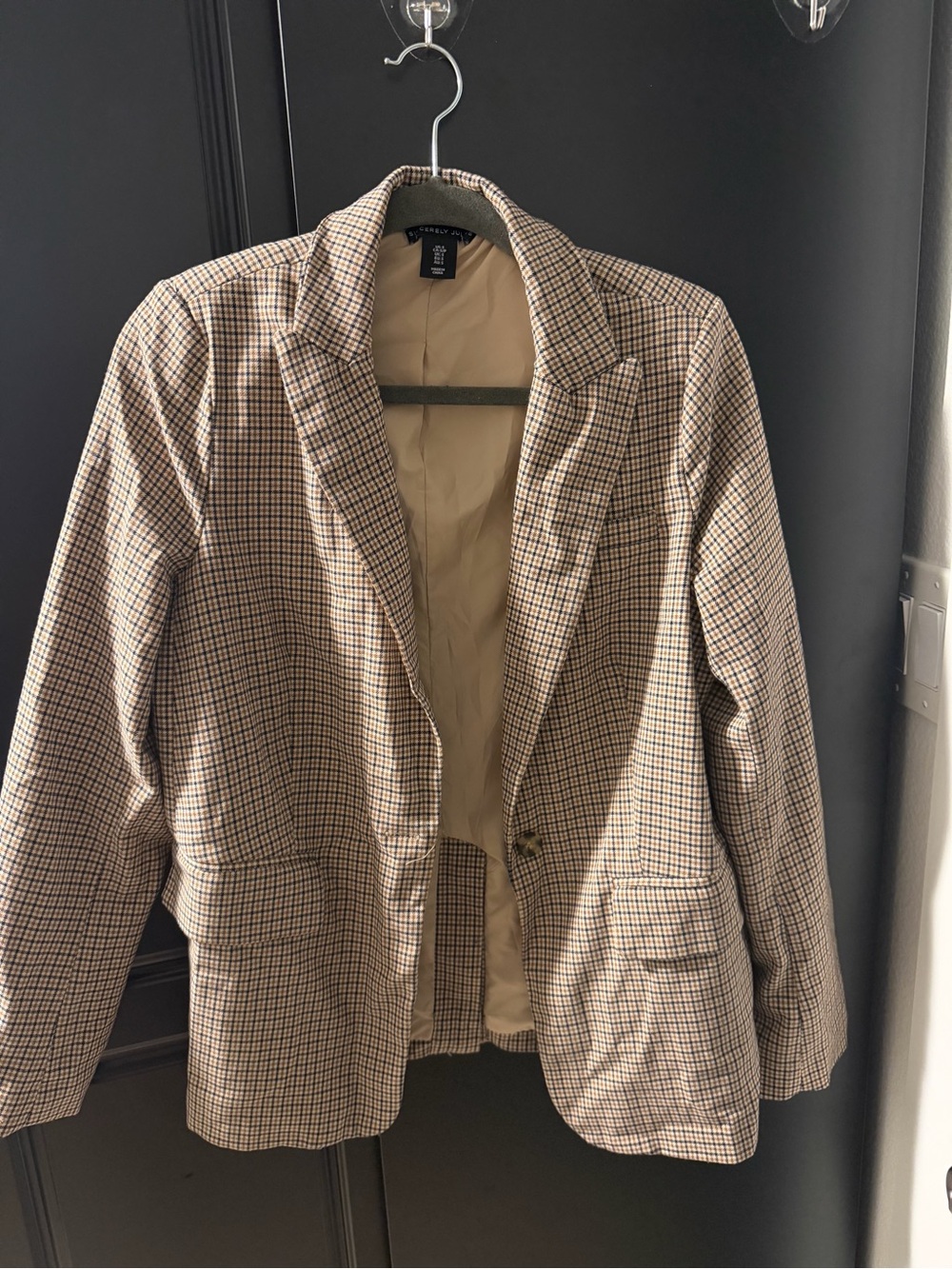 Sincerely Jules Plaid Blazer in Tan and Brown